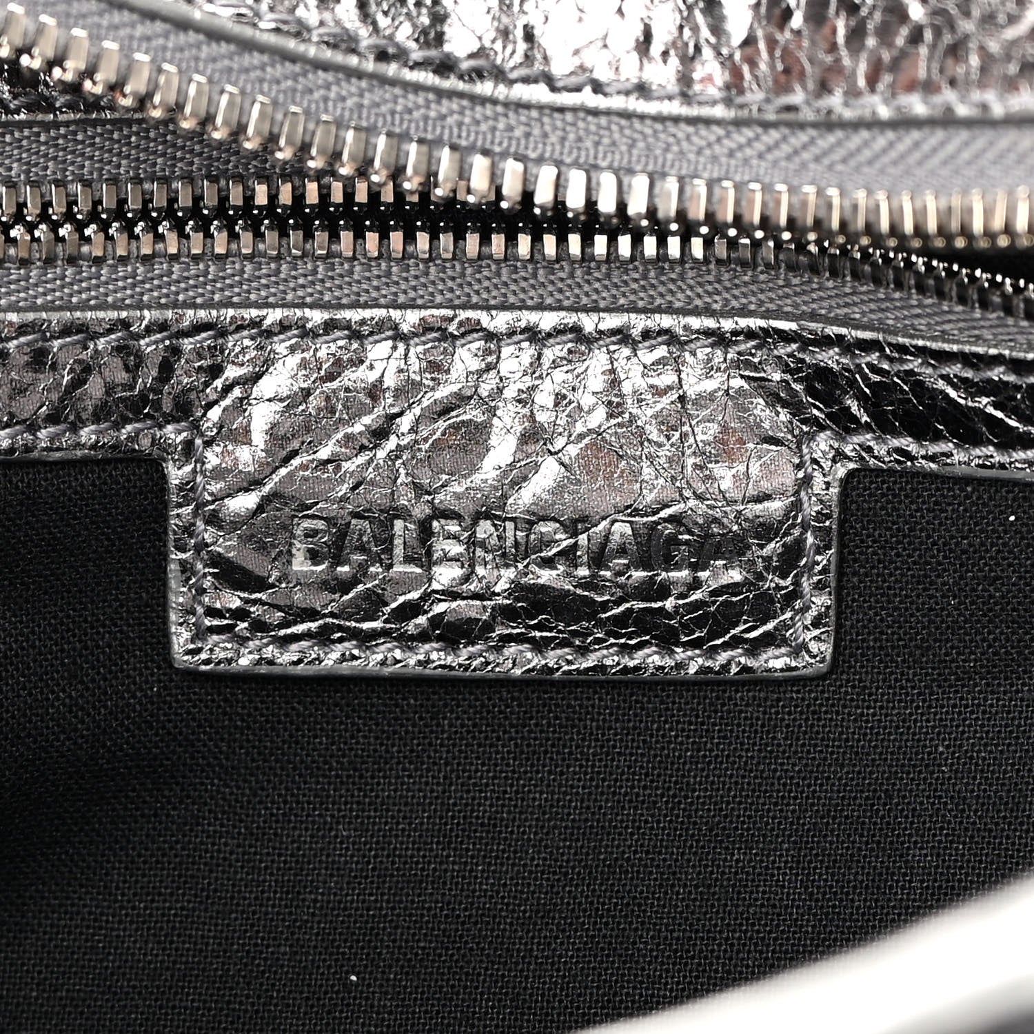 Balenciaga Agneau Arena Crystal Neo Cagole Handbag XS Silver 6 of 12
