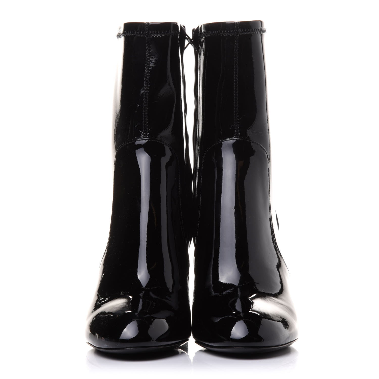 Louis Vuitton Patent Silhouette Ankle Boots 38.5 Black 2 of 11