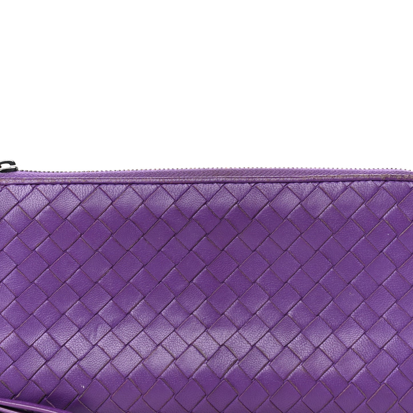 Nappa Intrecciato Wristlet Zip Wallet Byzantine