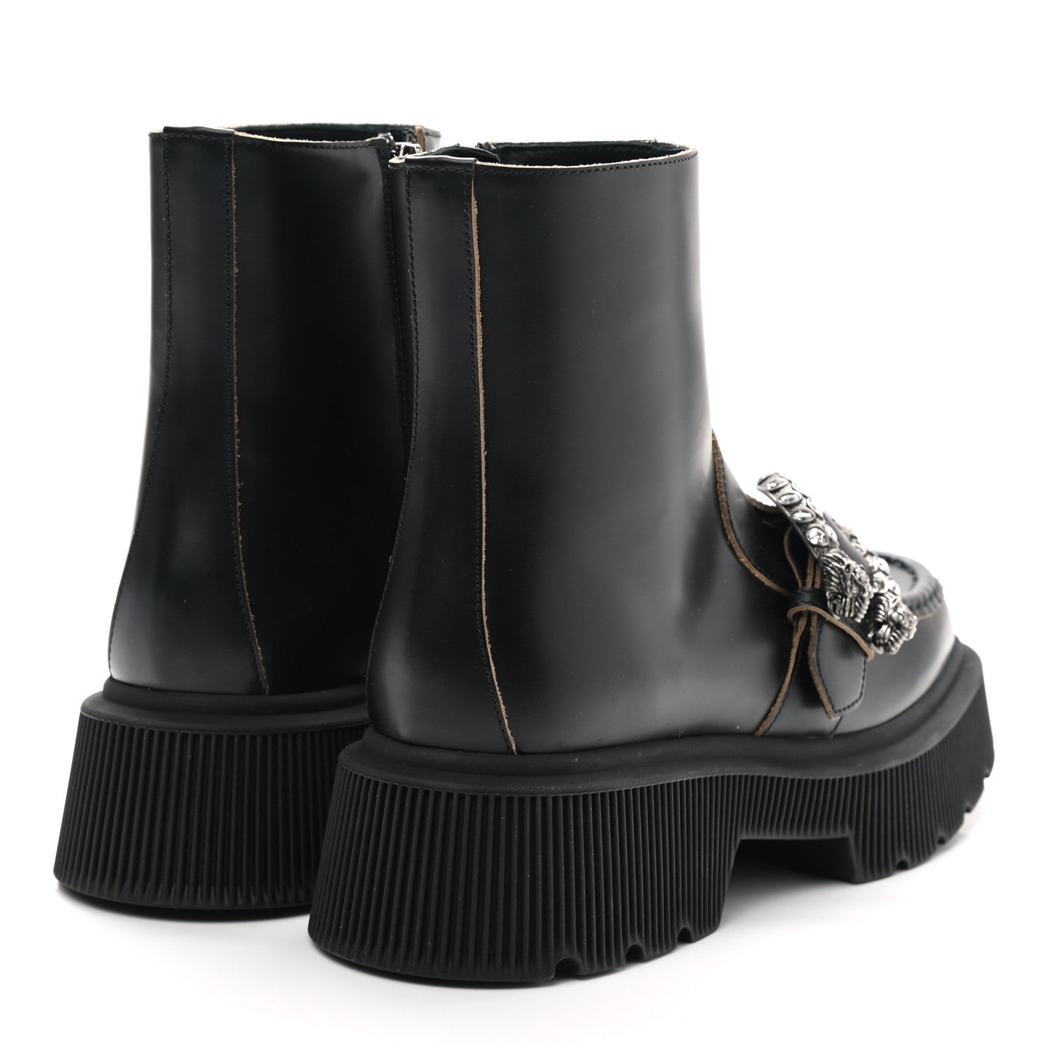Gucci Cordovan Lux Dionysus Hunder Boots 36 Black 4 of 8