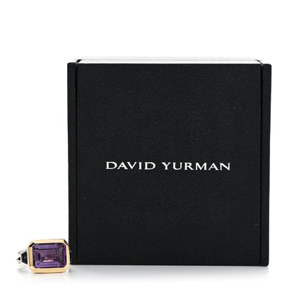 David Yurman Sterling Silver 18K Yellow Gold Amethyst Iolite Three Stone Novella Ring 52 6 6 of 6