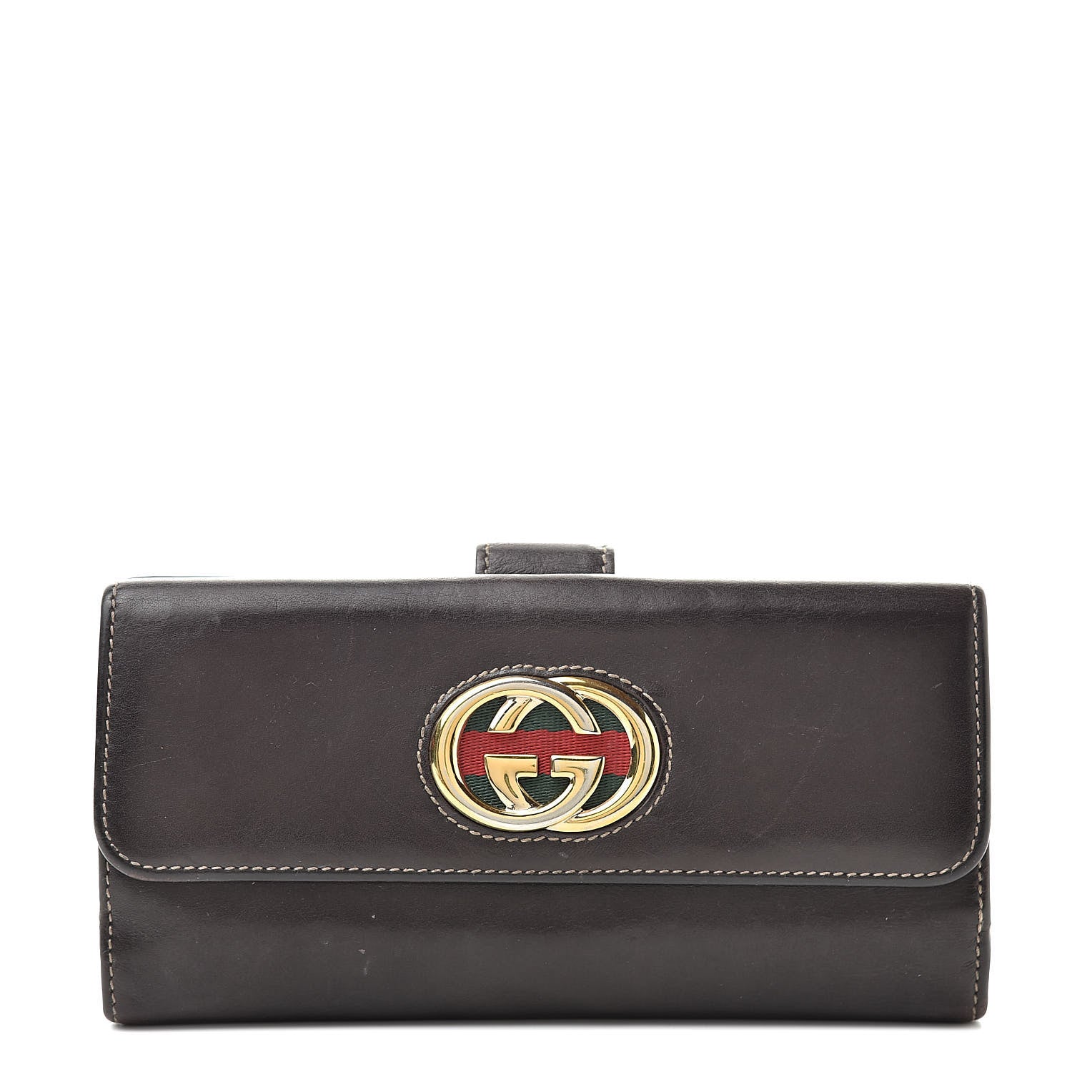 Gucci Calfskin Britt Continental Wallet Brown 1 of 12