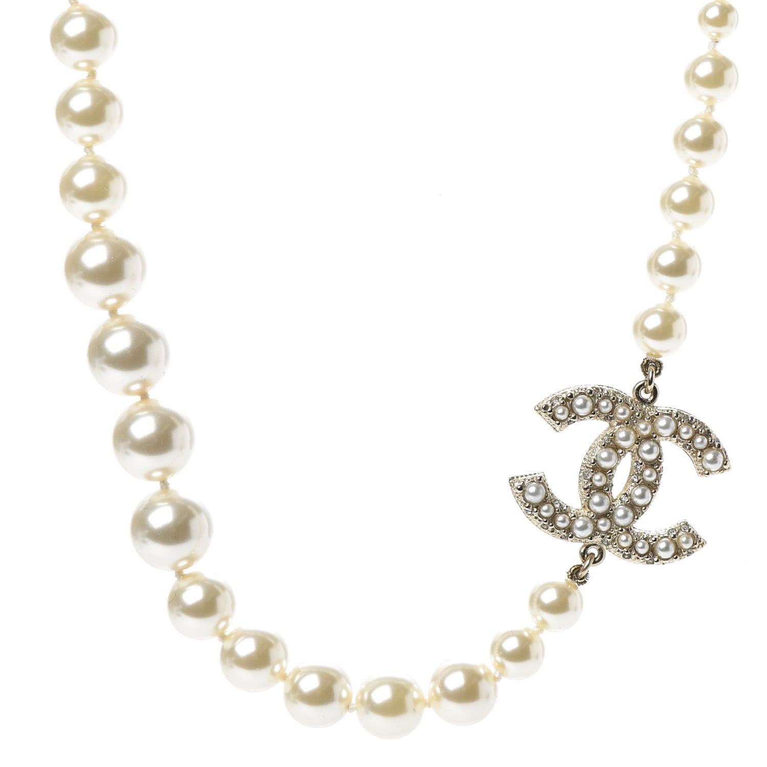 Chanel Pearl CC 100th Anniversary Necklace Light Gold 1 of 6