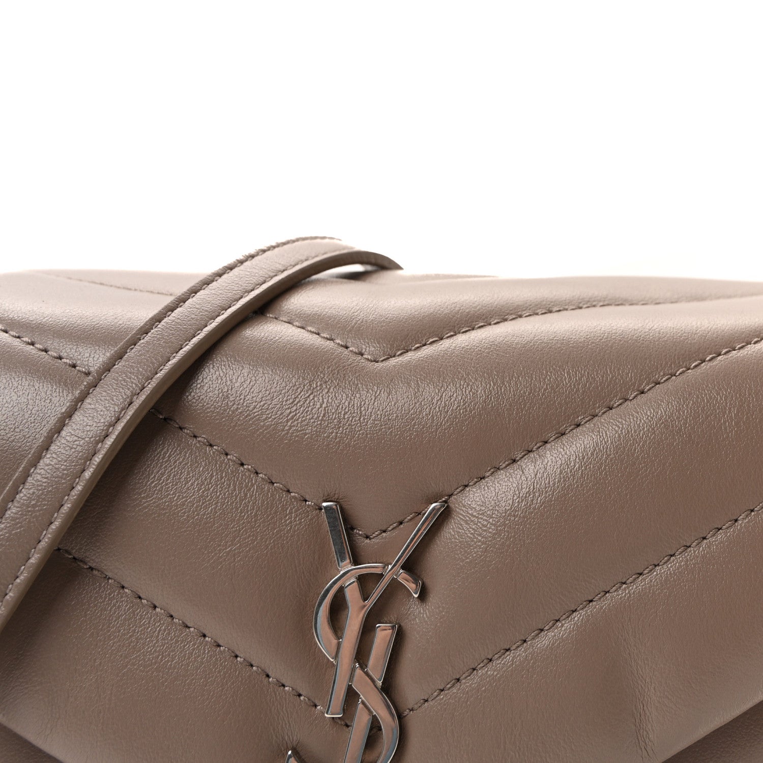 Saint Laurent Calfskin Y Quilted Monogram Toy Loulou Crossbody Bag Mink 6 of 9