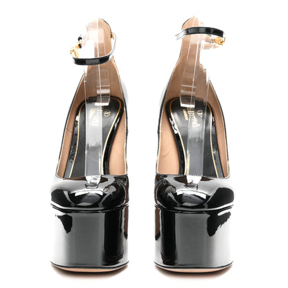 Valentino Garavani Patent Tan-Go 55/155mm Platform Sandals 38 Black 3 of 9