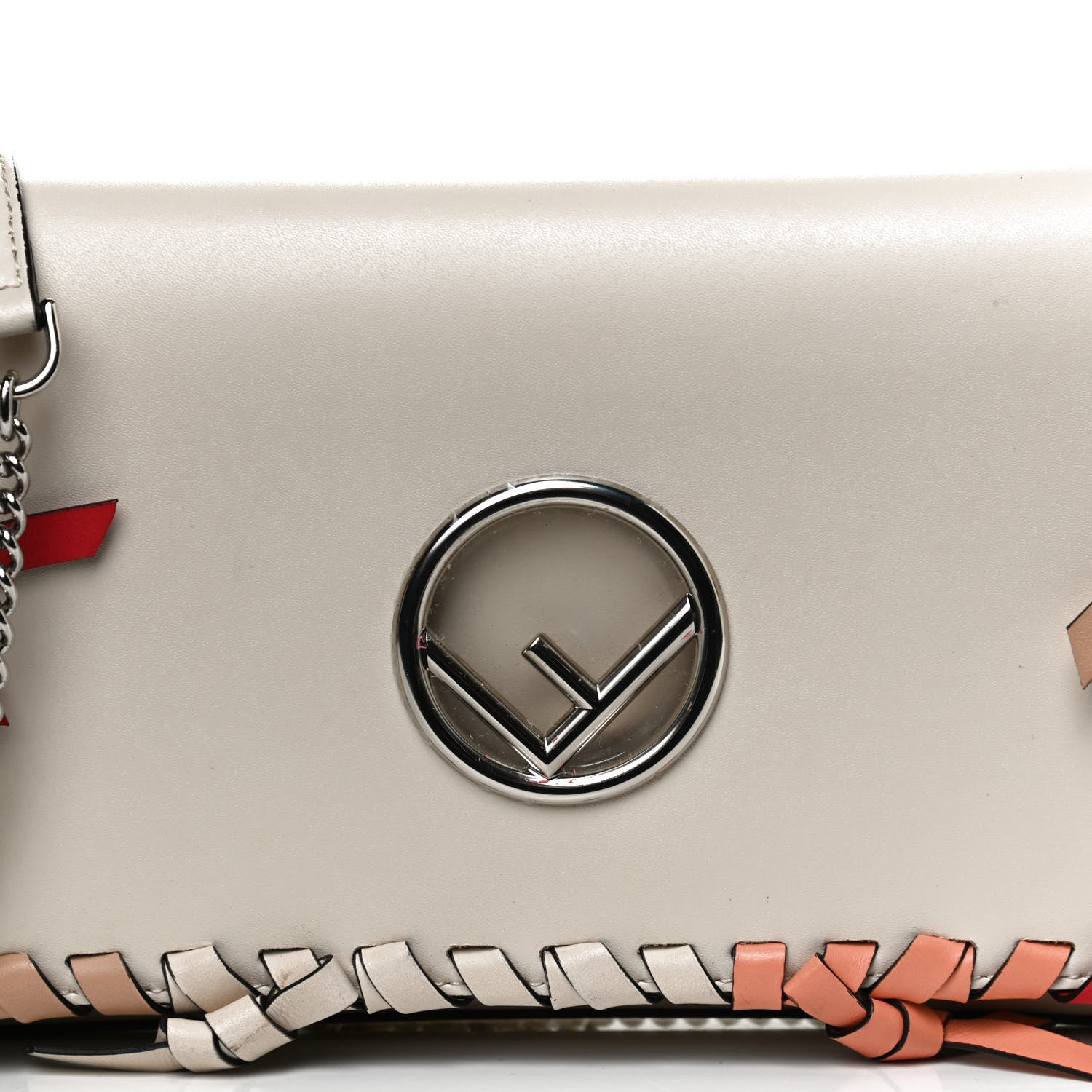 Fendi Vitello Liberty F is Fendi Whipstitch Bow Wallet On Chain Camelia Multicolor 8 of 10