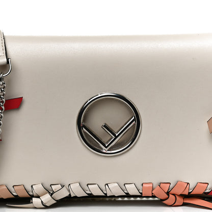 Fendi Vitello Liberty F is Fendi Whipstitch Bow Wallet On Chain Camelia Multicolor 8 of 10