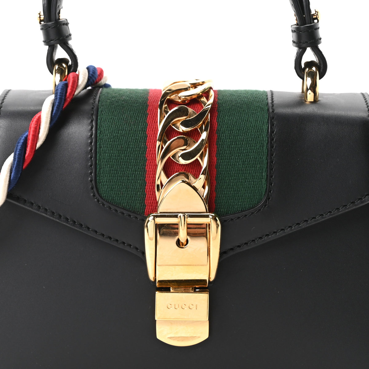 Calfskin Mini Sylvie Top Handle Bag Black