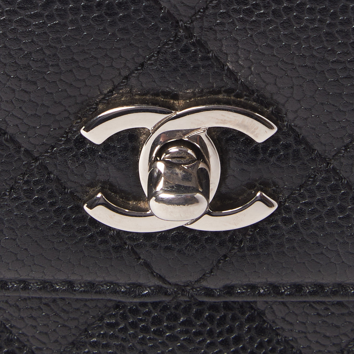 Chanel Caviar Quilted Jumbo Kelly Flap Black 8 of 10