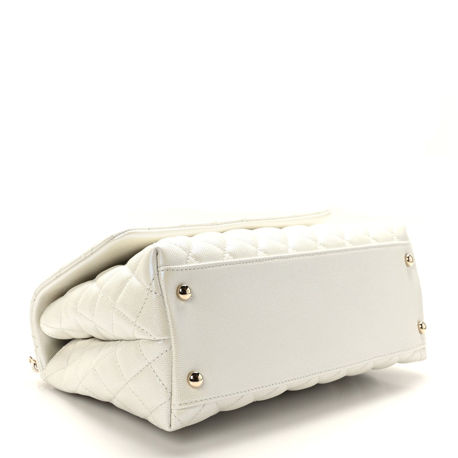 Chanel Iridescent Caviar Quilted Small Coco Handle Flap White 4 of 9