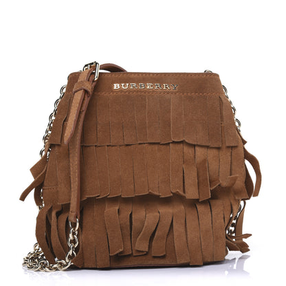 Burberry Suede Fringe Mini Bucket Bag 1 of 15
