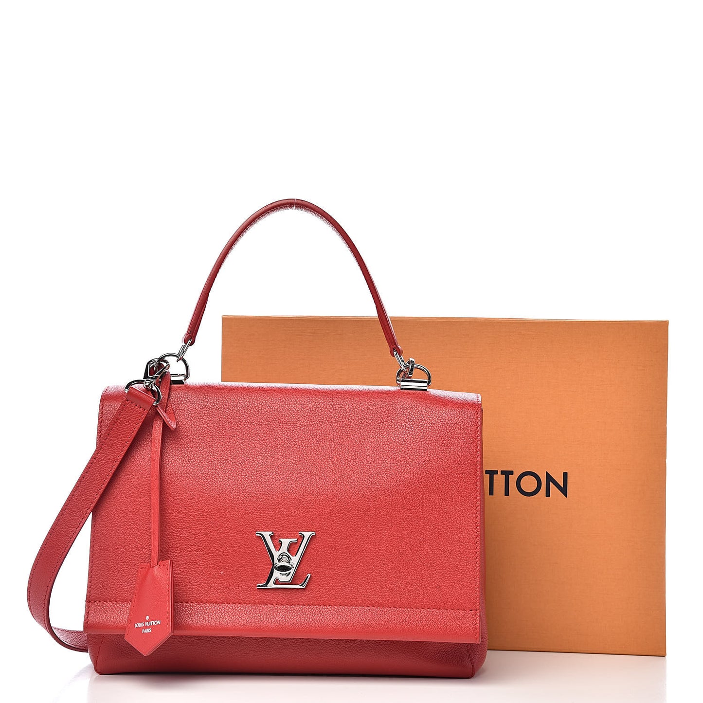 Soft Calfskin Lockme II Top Handle Rubis