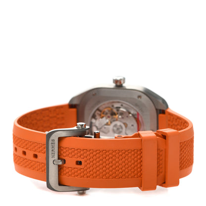 Hermes Titanium Rubber 39mm H08 Automatic Watch Orange 3 of 5