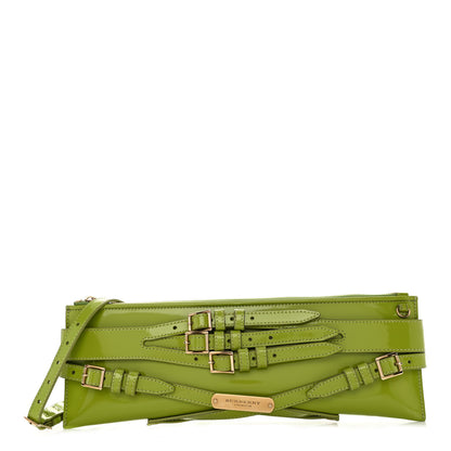 Burberry Patent Bridle Calfskin Parmoor Clutch Bag Lemon Green 1 of 12