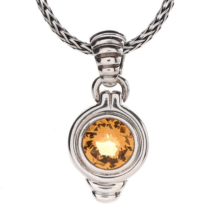 John Hardy Sterling Silver Citrine Drop Pendant Necklace 4 of 7