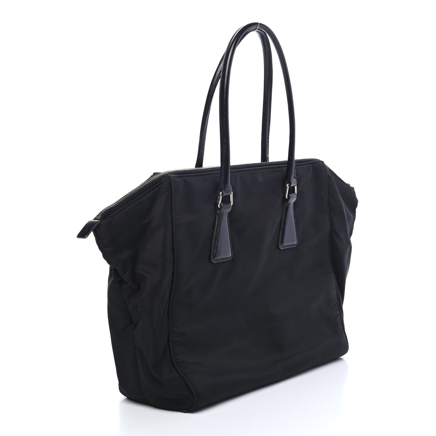 Prada Tessuto Nylon Soft Calf Tote Black 2 of 4