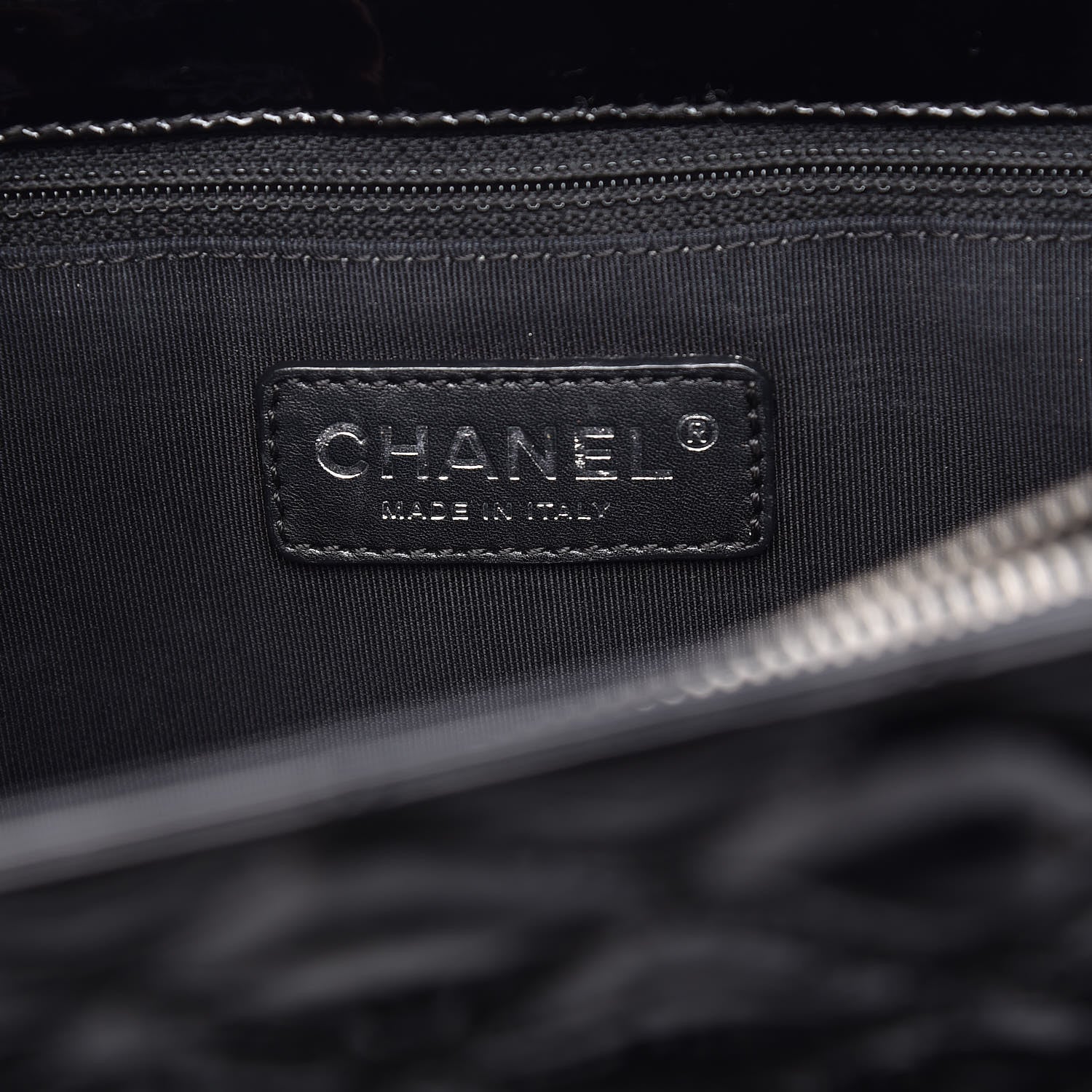 Chanel Patent Quilted Grand Shopping Tote GST Black 6 of 19