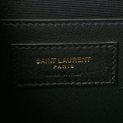 Saint Laurent Grain De Poudre Textured Mixed Matelasse Medium Triquilt Monogram Satchel Dark Beige 6 of 9
