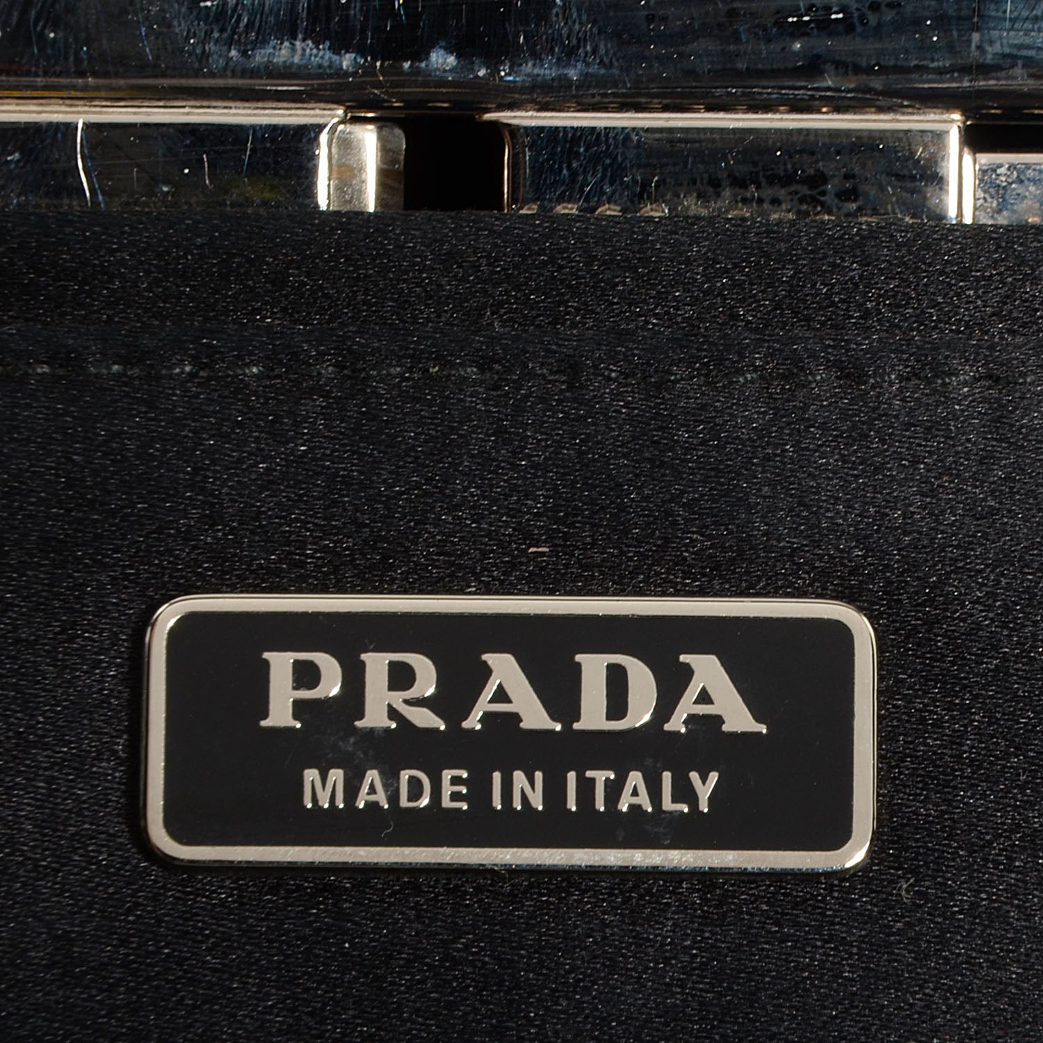 Prada Satin Pochette Clutch Black 6 of 9