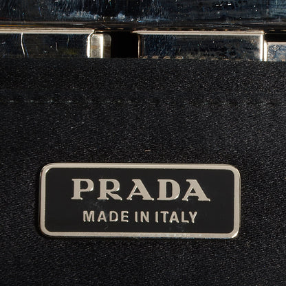 Prada Satin Pochette Clutch Black 6 of 9