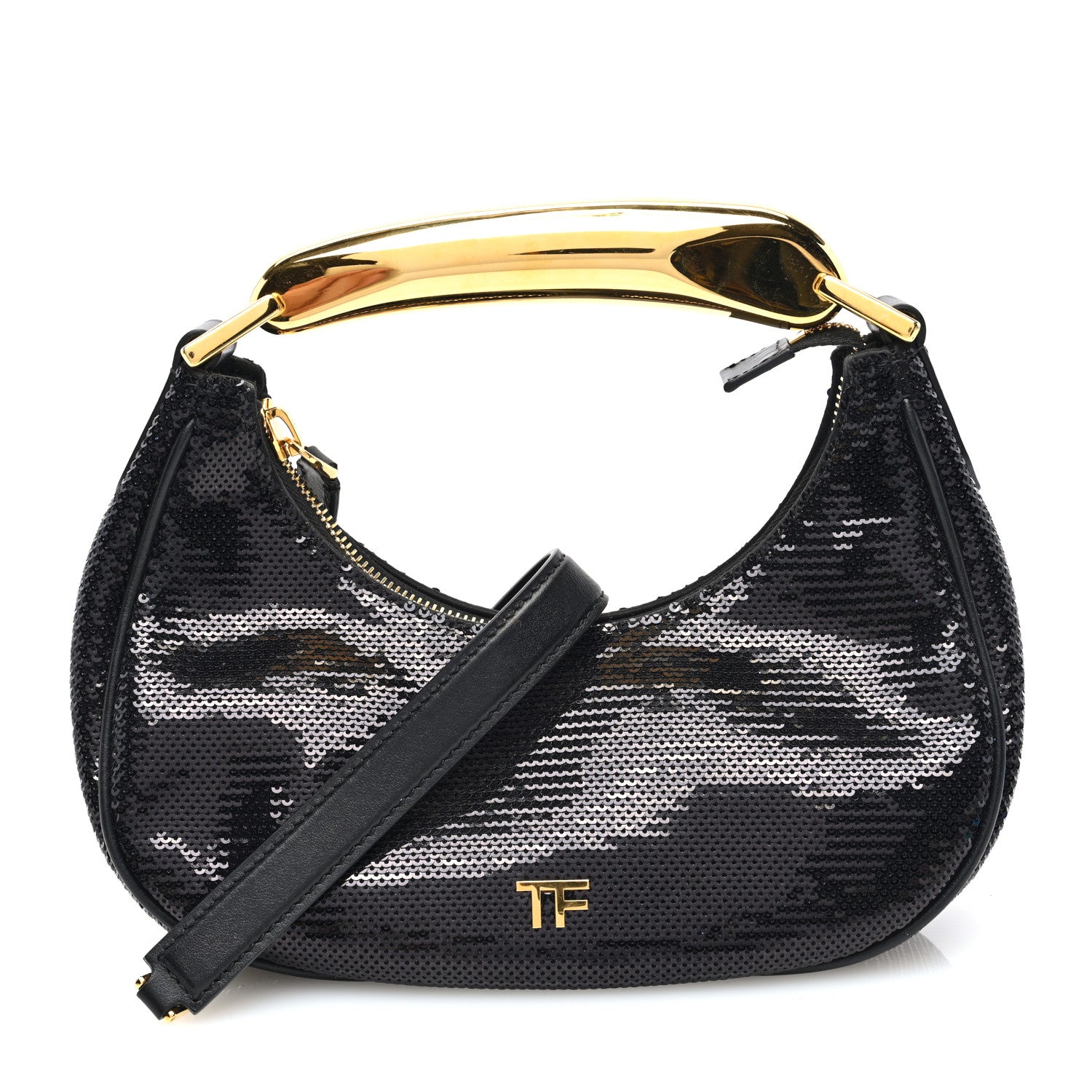 Tom Ford Sequin Embellished Mini Bianca Hobo Black 1 of 9