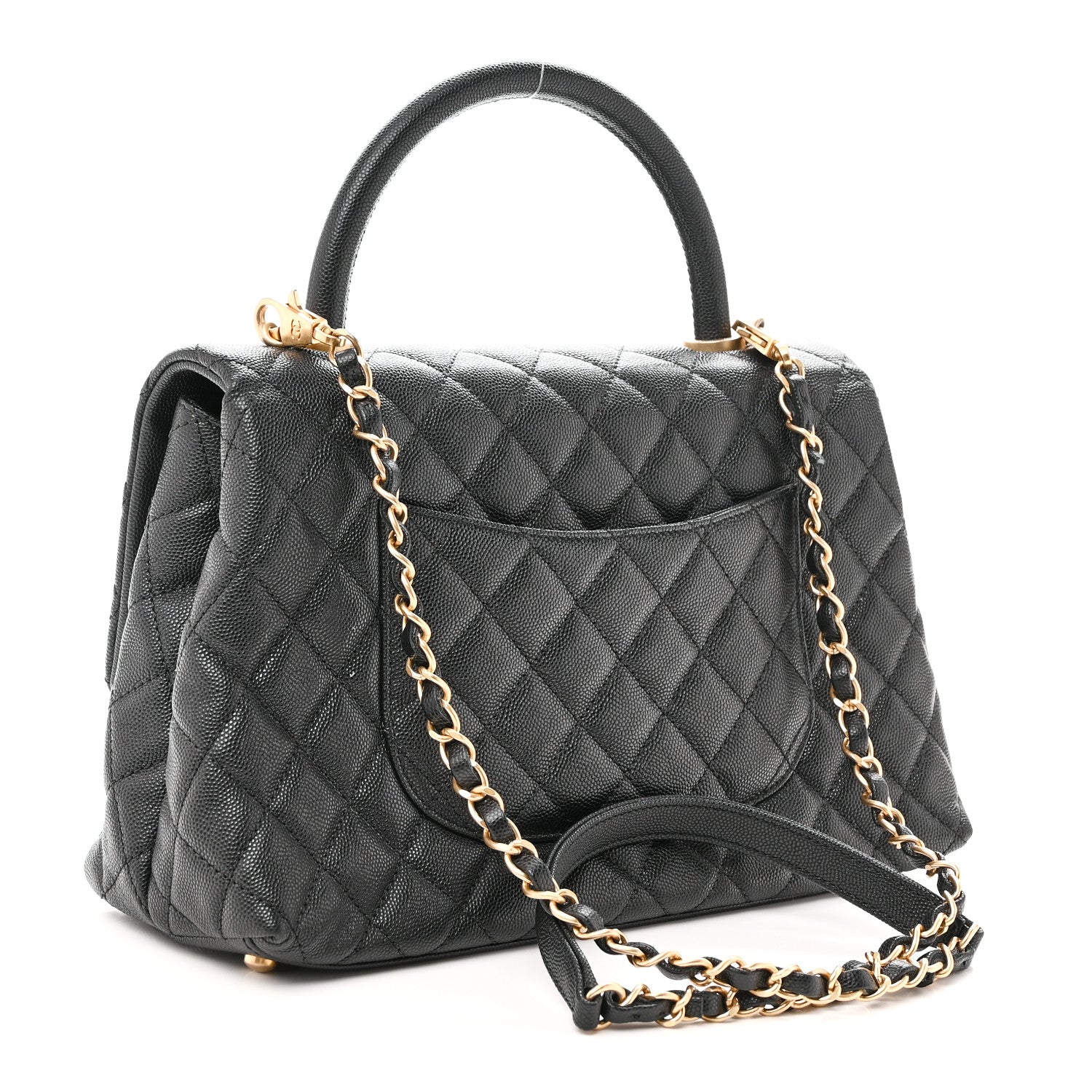 Chanel Caviar Quilted Small Coco Handle Flap Black 3 of 10