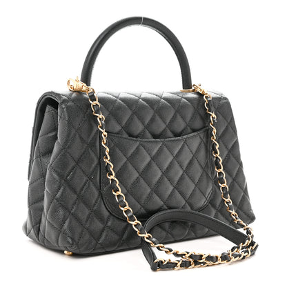 Chanel Caviar Quilted Small Coco Handle Flap Black 3 of 10