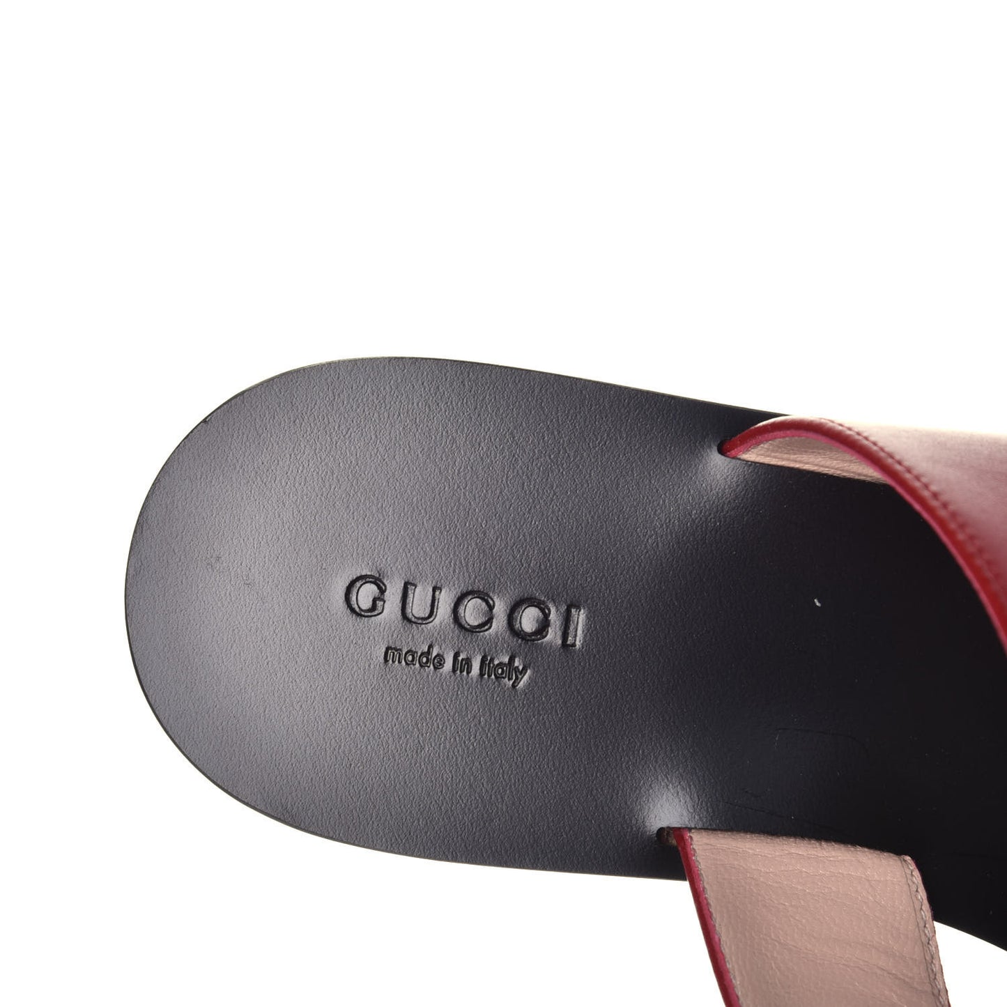 Calfskin GG Marmont Thong Sandals 38.5 Hibiscus Red