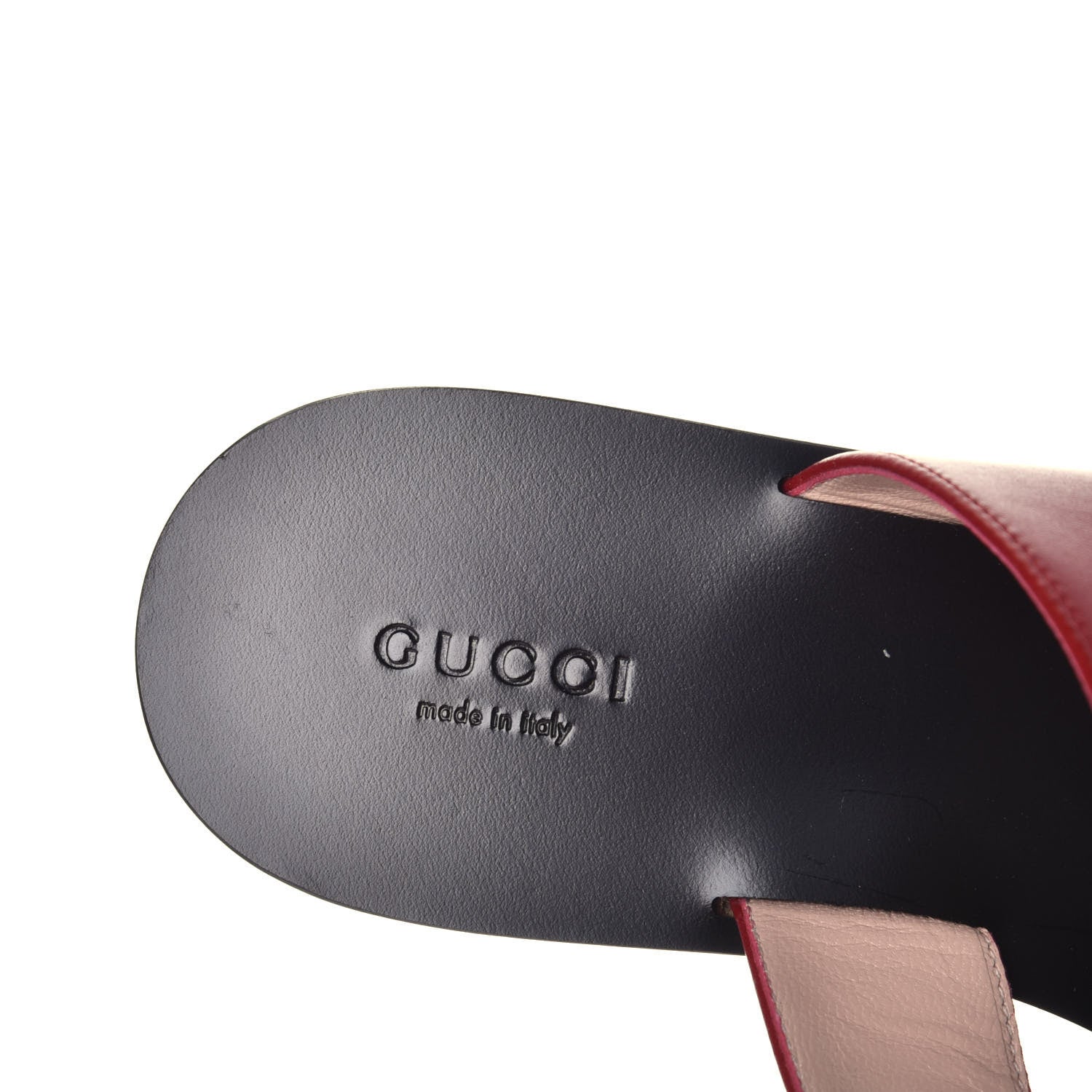 Gucci Calfskin GG Marmont Thong Sandals 38.5 Hibiscus Red 7 of 7