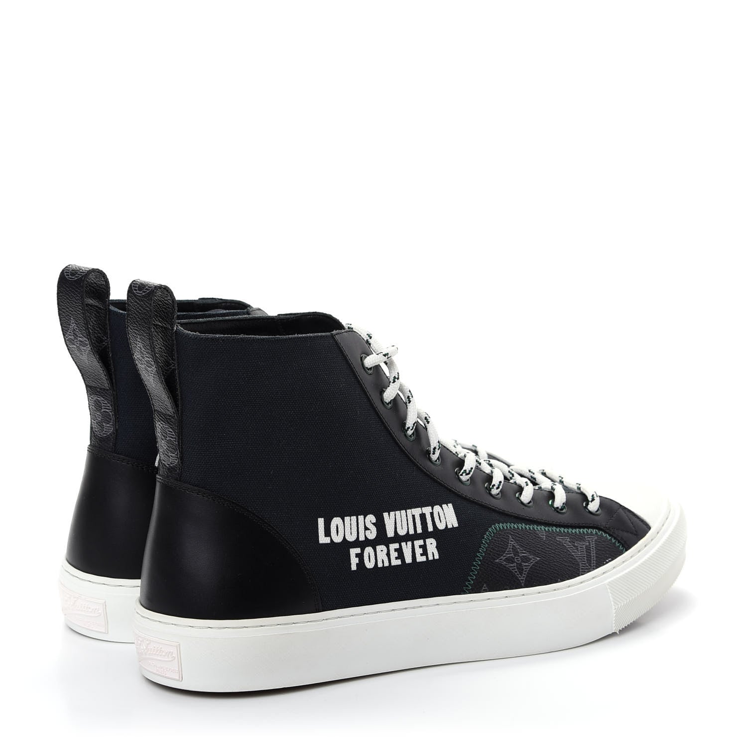 Louis Vuitton Canvas LV Forever Mens Tattoo Sneaker Boots 9.5 Black 4 of 10