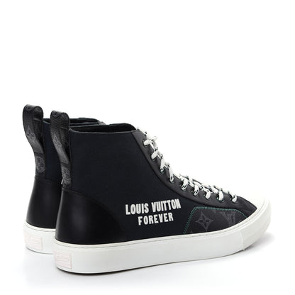 Louis Vuitton Canvas LV Forever Mens Tattoo Sneaker Boots 9.5 Black 4 of 10