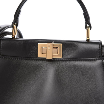 Fendi Nappa Stacked Bar Mini Peekaboo Iconic Satchel Black 9 of 10