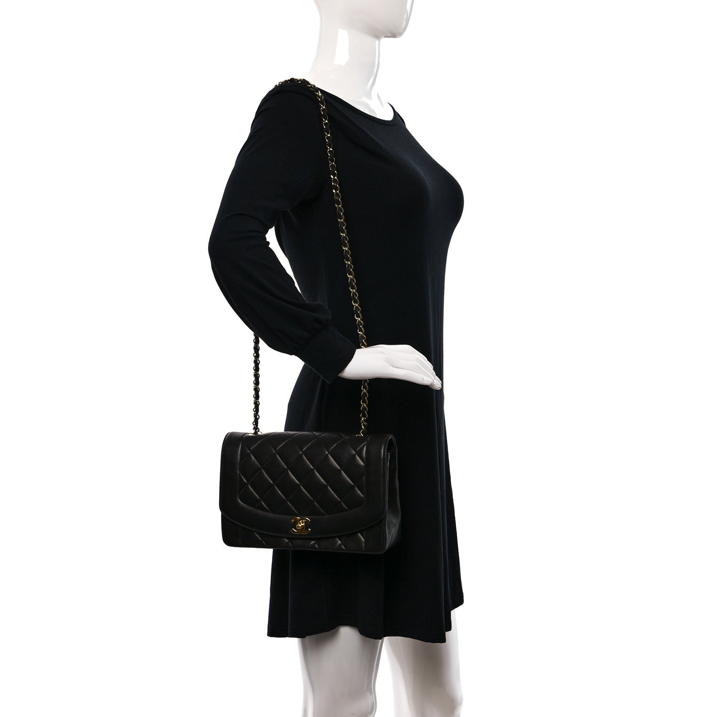 Lambskin Quilted Medium Single Flap Black