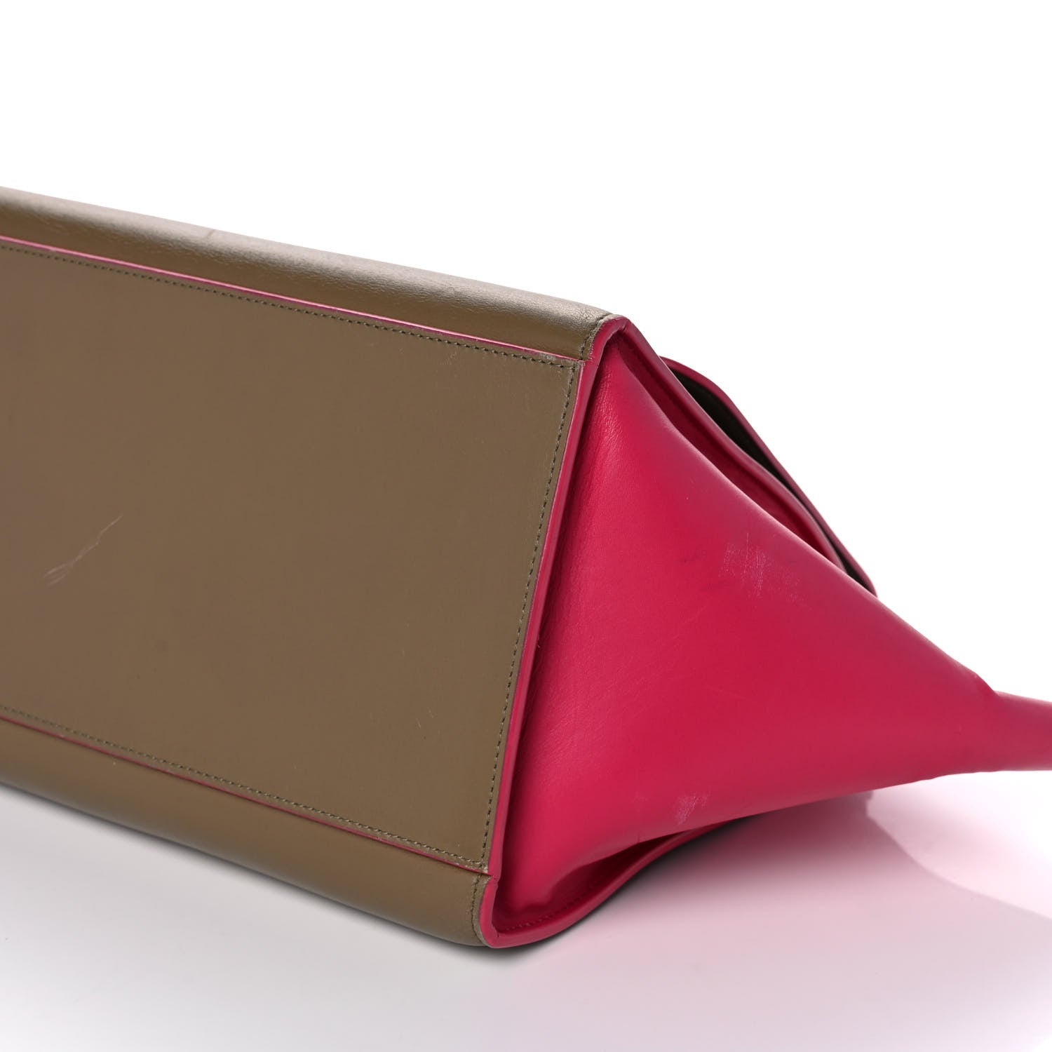 Celine Smooth Calfskin Small Bicolor Trapeze Taupe Fuchsia 8 of 12