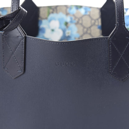 Gucci GG Supreme Monogram Blooms Small Reversible Tote Beige Blue Navy 16 of 16
