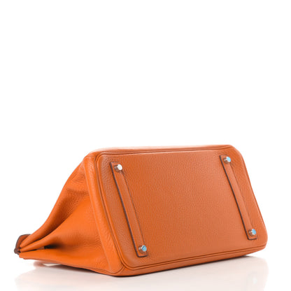 Hermes Taurillon Clemence Birkin 35 Orange 4 of 16