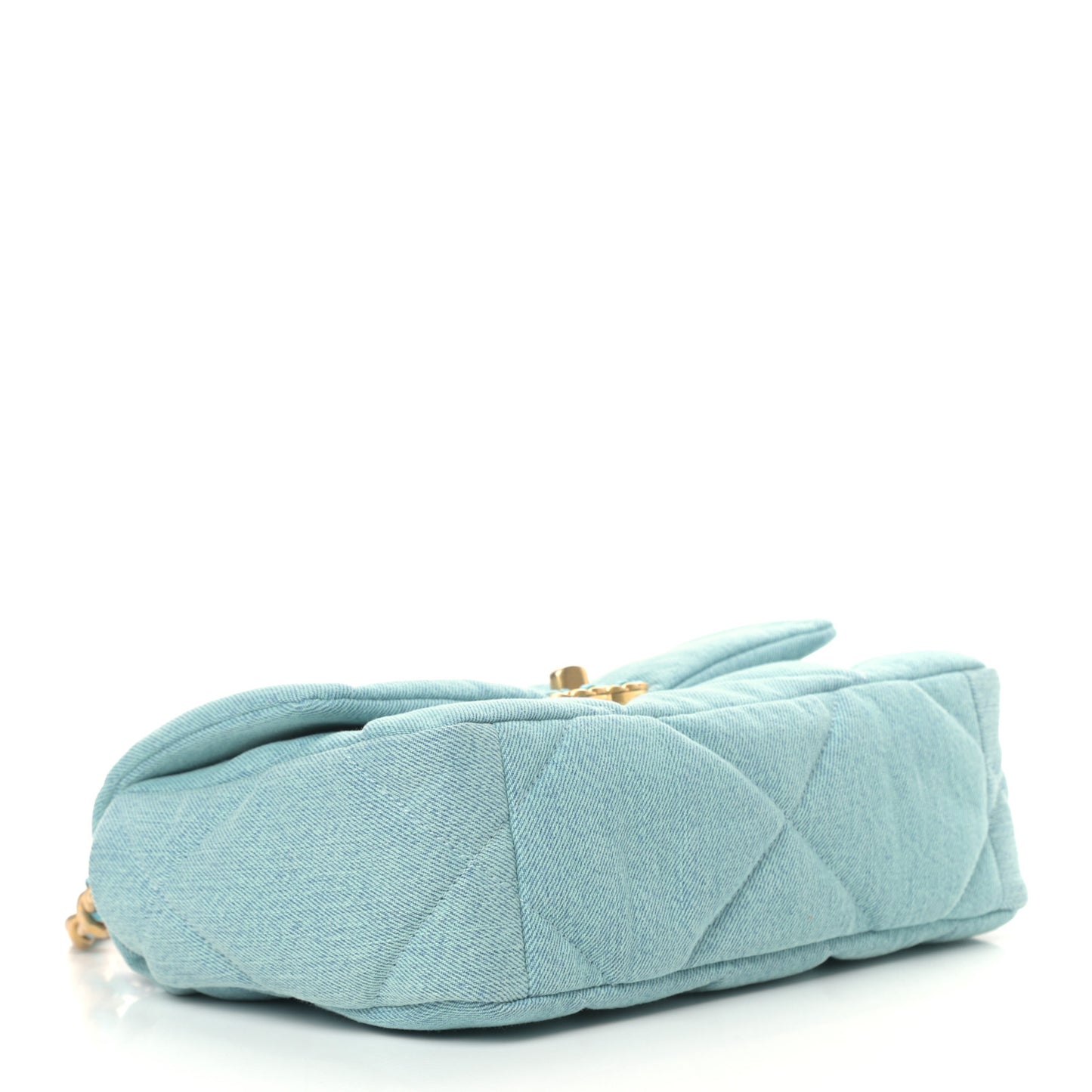 Denim Quilted Medium Chanel 19 Flap Neon Blue