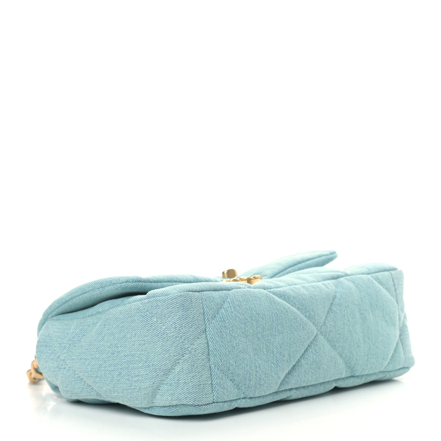 Chanel Denim Quilted Medium Chanel 19 Flap Neon Blue 4 of 9