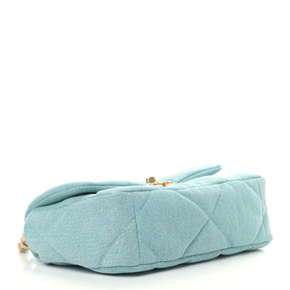 Chanel Denim Quilted Medium Chanel 19 Flap Neon Blue 4 of 9