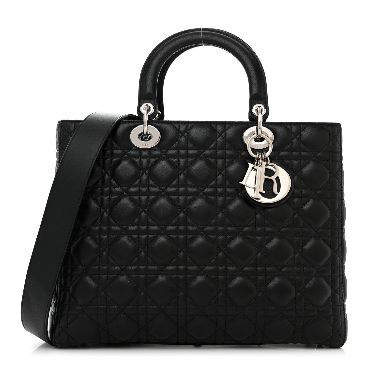 Christian Dior Lambskin Cannage Large Lady Dior Black 1 of 10