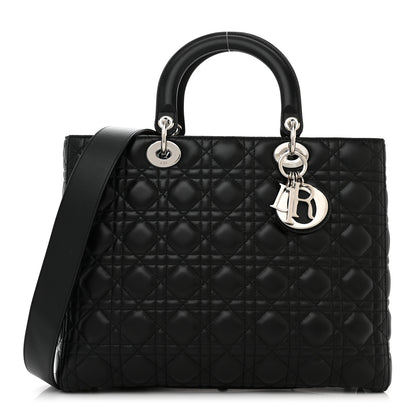 Christian Dior Lambskin Cannage Large Lady Dior Black 1 of 10