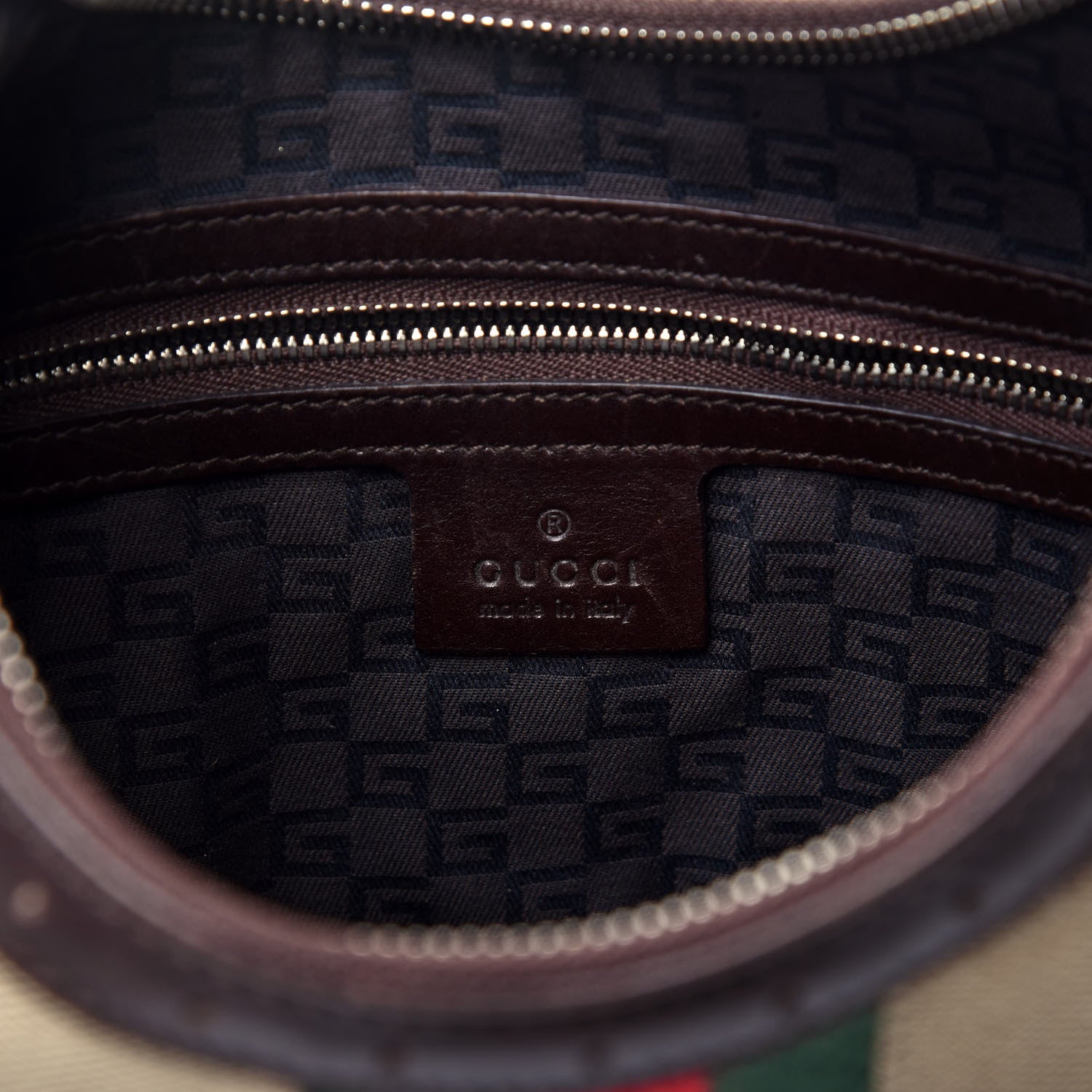 Gucci Canvas Web GG Reins Hobo Brown 6 of 9