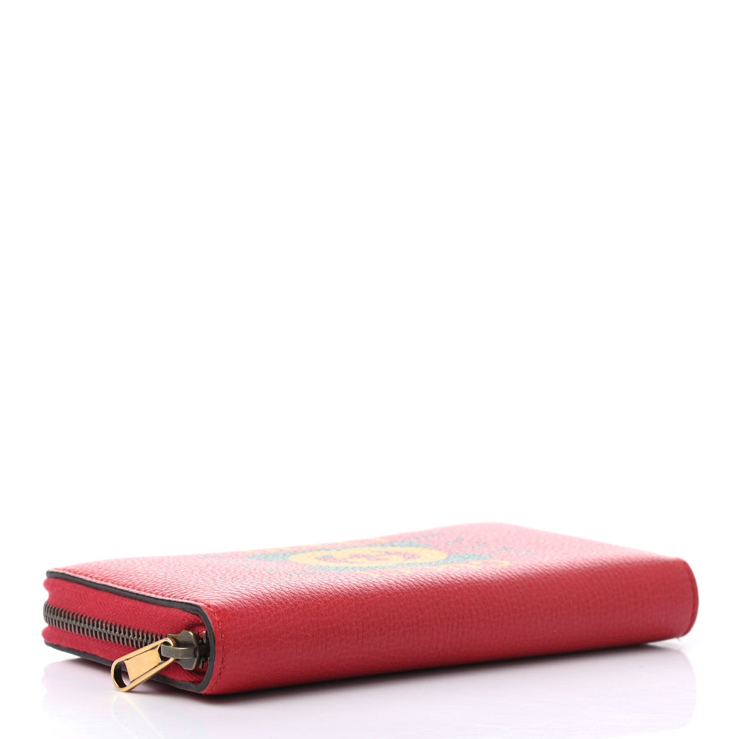 Cripto Calfskin Interlocking G Logo Zip Around Wallet Hibiscus Red Giallo Black Green Red