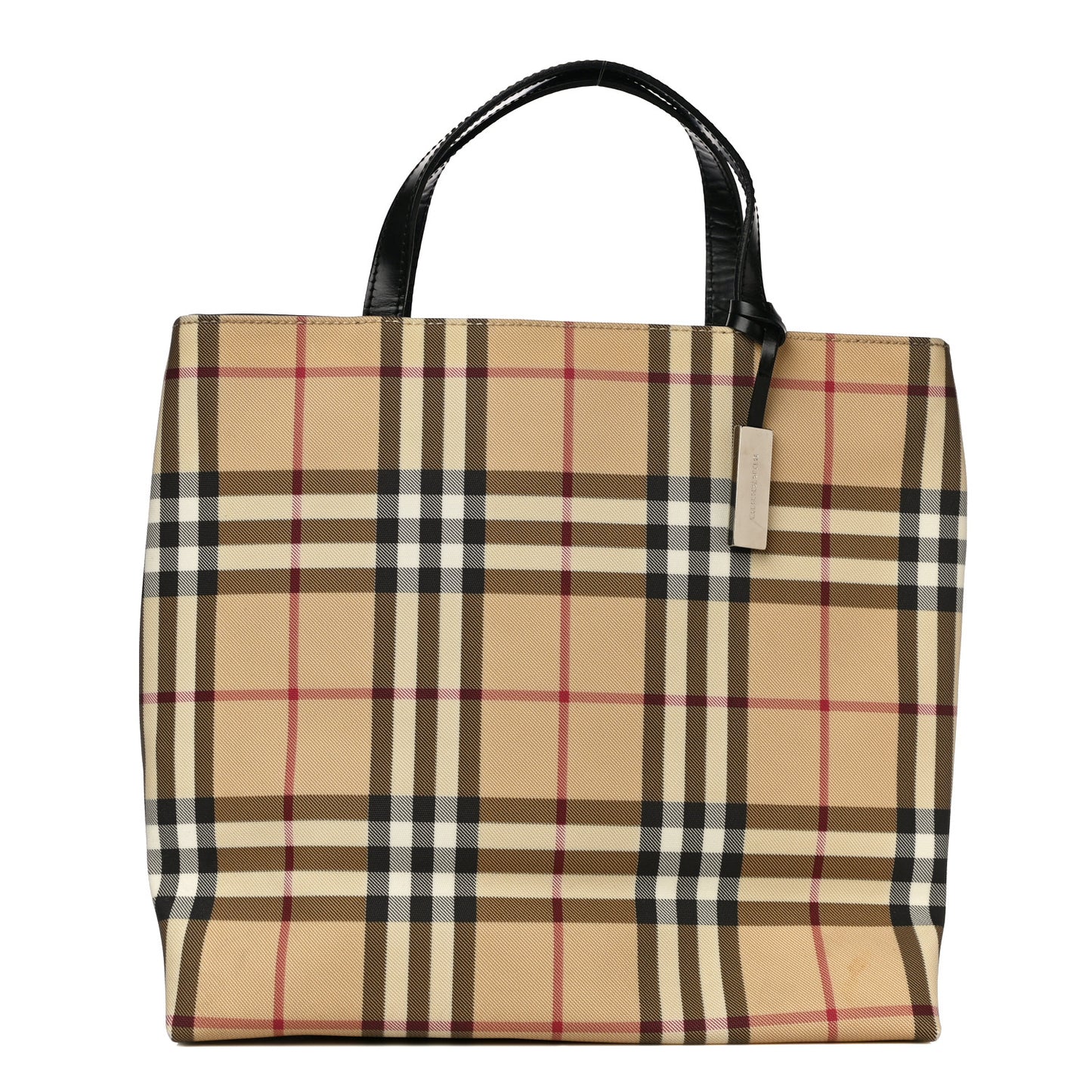Canvas House Check Small Tote Black
