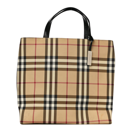 Burberry Canvas House Check Small Tote Black 1 of 11
