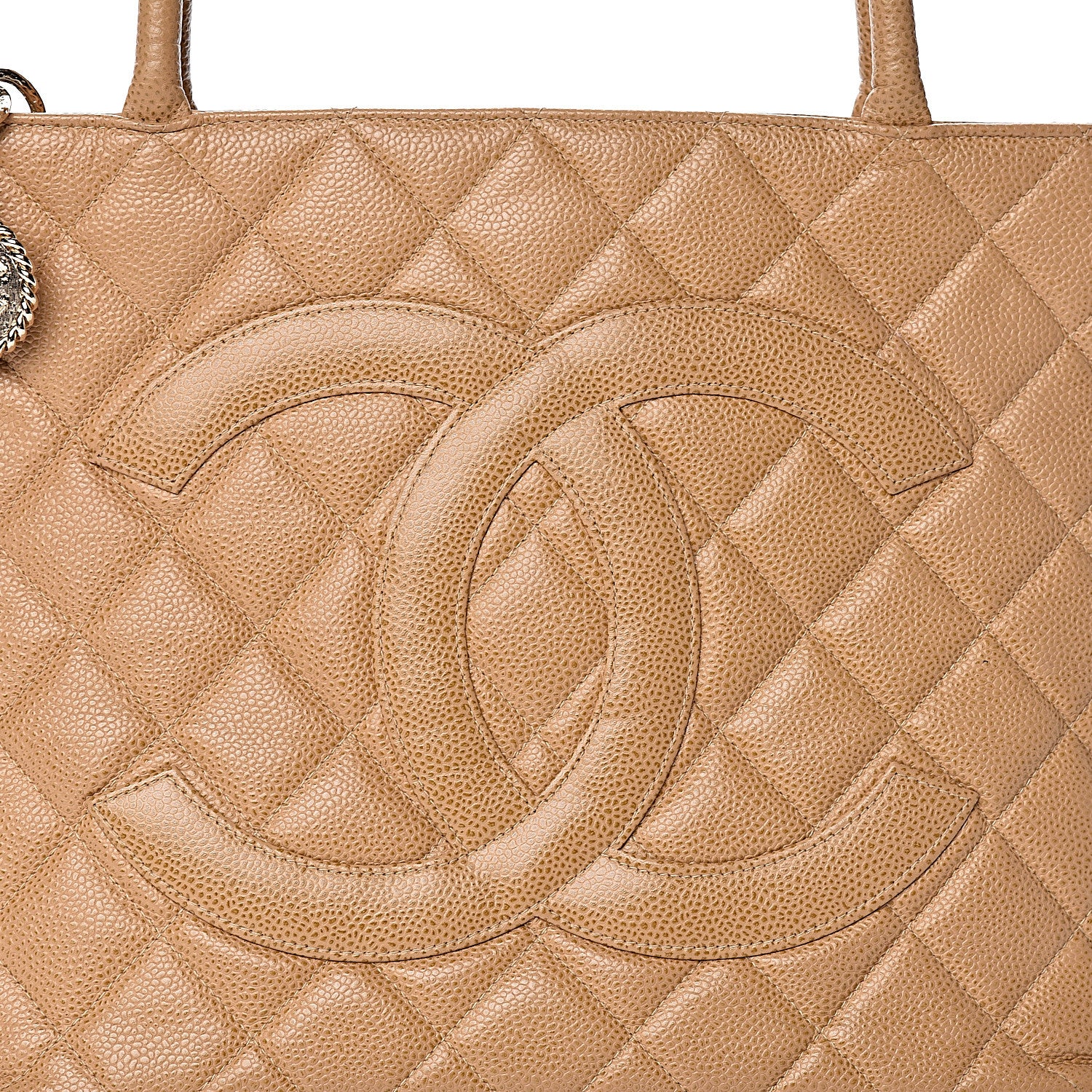Chanel Caviar Quilted Medallion Tote Beige 10 of 10
