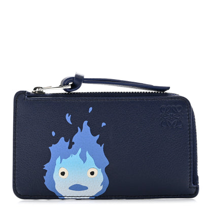 Loewe X HOWLS MOVING CASTLE Classic Calfskin Calcifer Coin Cardholder Marine 1 of 8