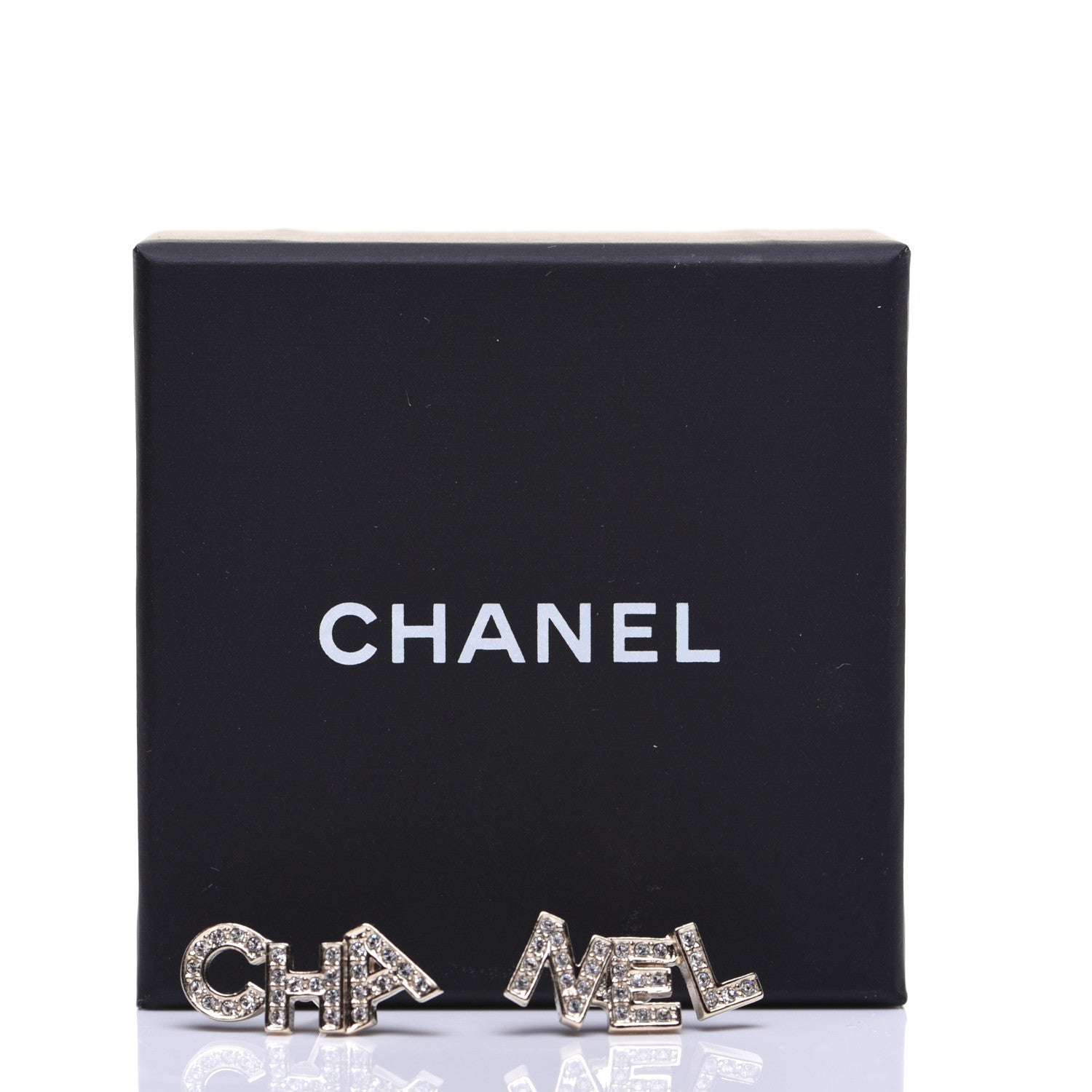 Chanel Crystal Pearl Signature Stud Earrings Gold 9 of 9