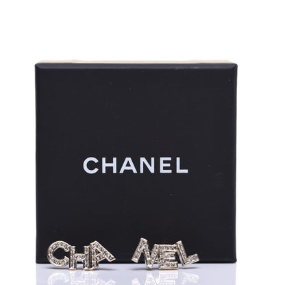 Chanel Crystal Pearl Signature Stud Earrings Gold 9 of 9