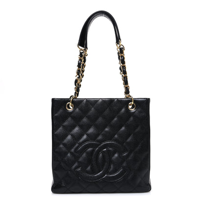 Chanel Caviar Quilted Petit Shopping Tote PST Black 1 of 11